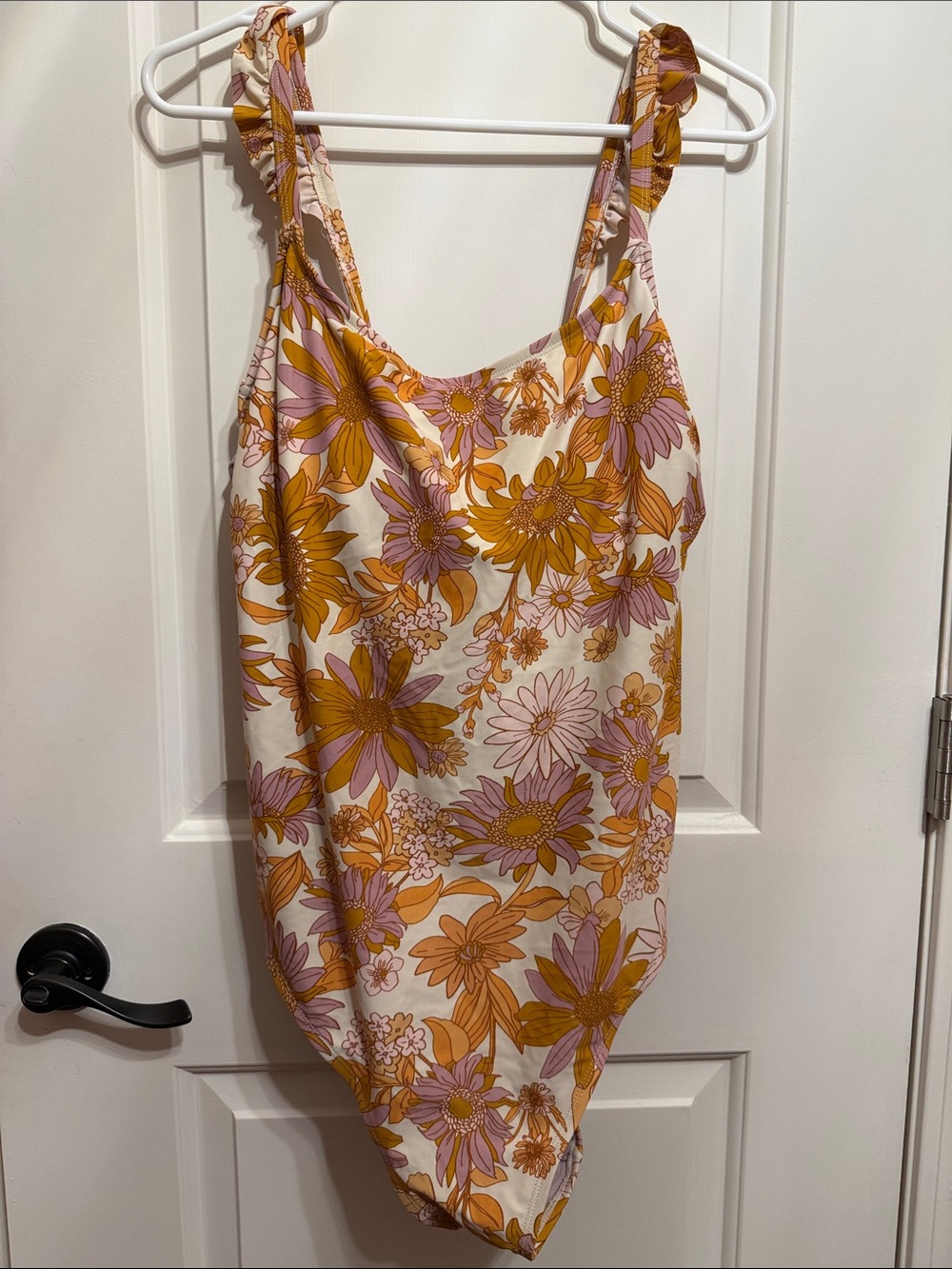 Kona Sol Floral One-Piece Swimsuit in Mustard and Pink